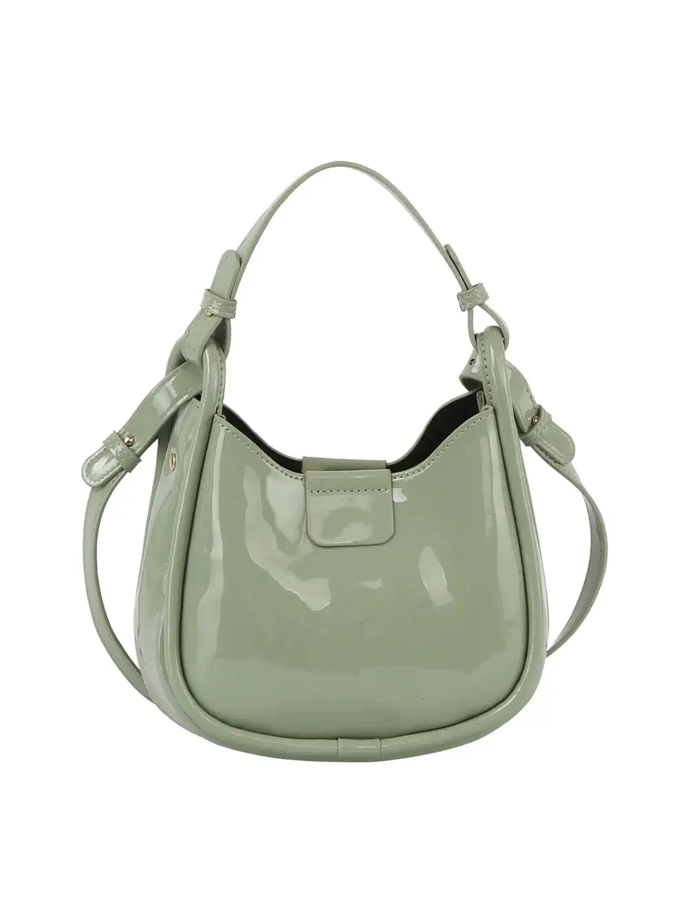 Textured Detail Pocketed Faux Leather Crossbody Bag