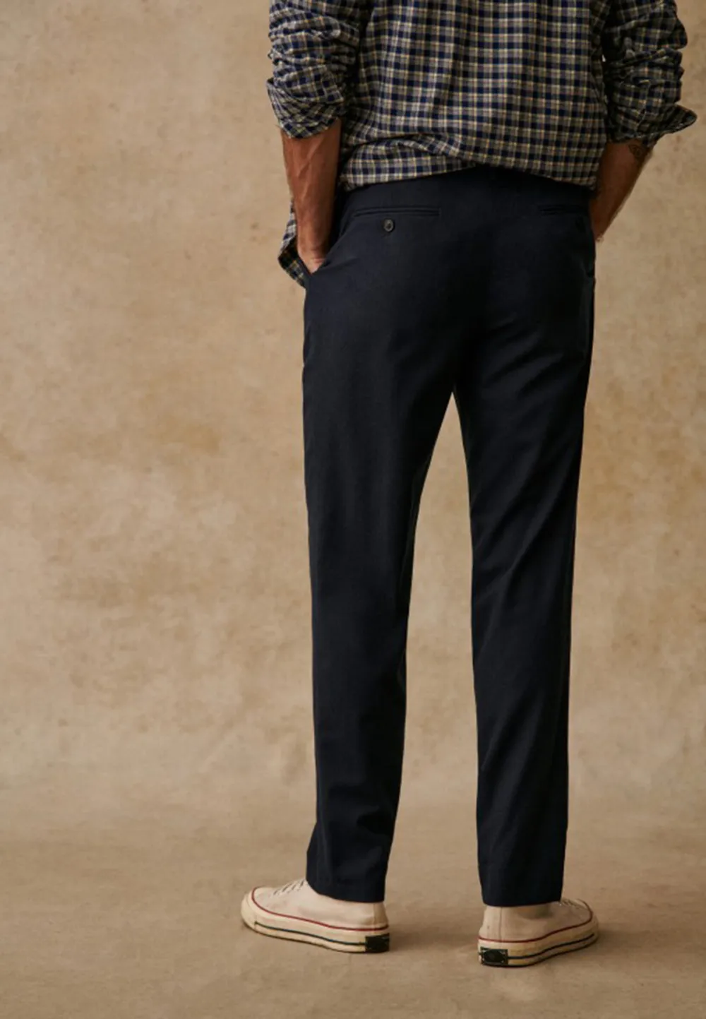 Black Classic Straight Leg Belted Trousers