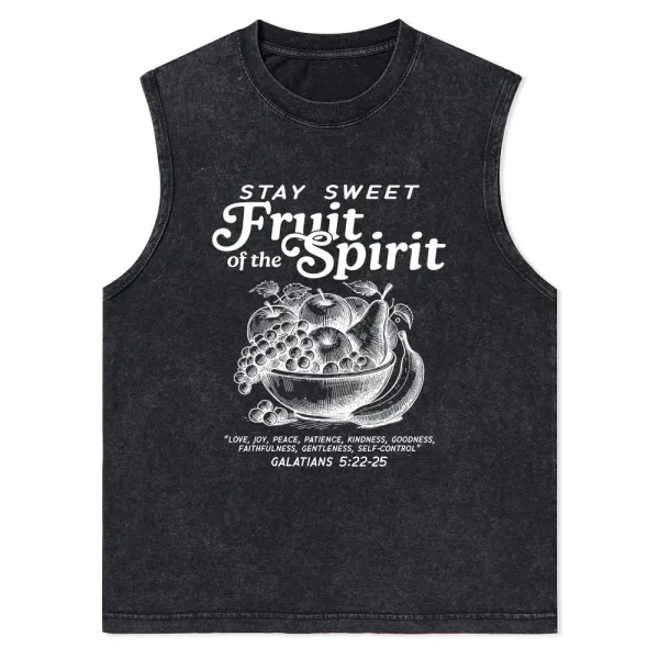 Stay Sweet Fruit Of The Spirit Christian Washed Tank Top