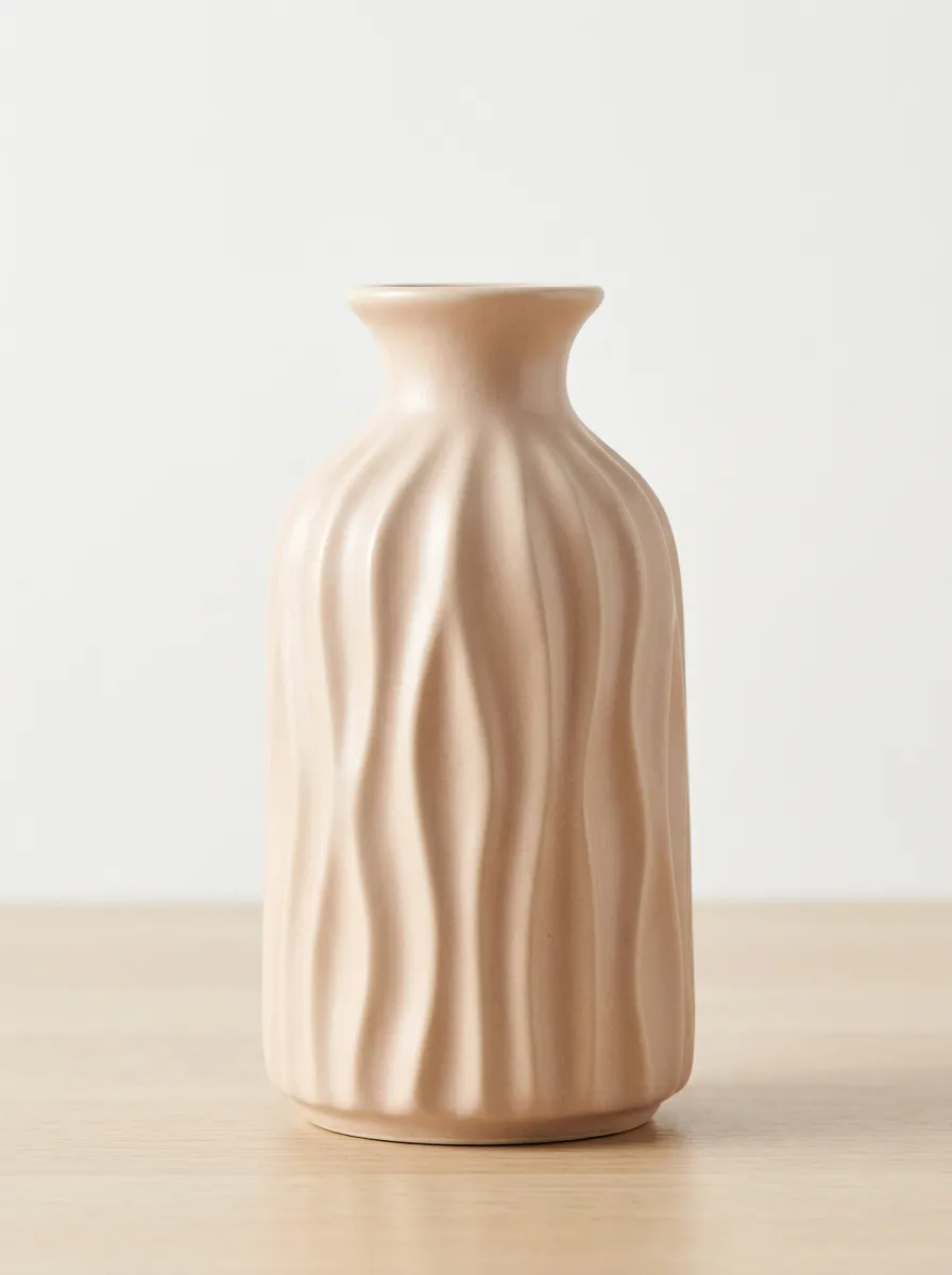 Minimalist Wavy Textured Printed Vase