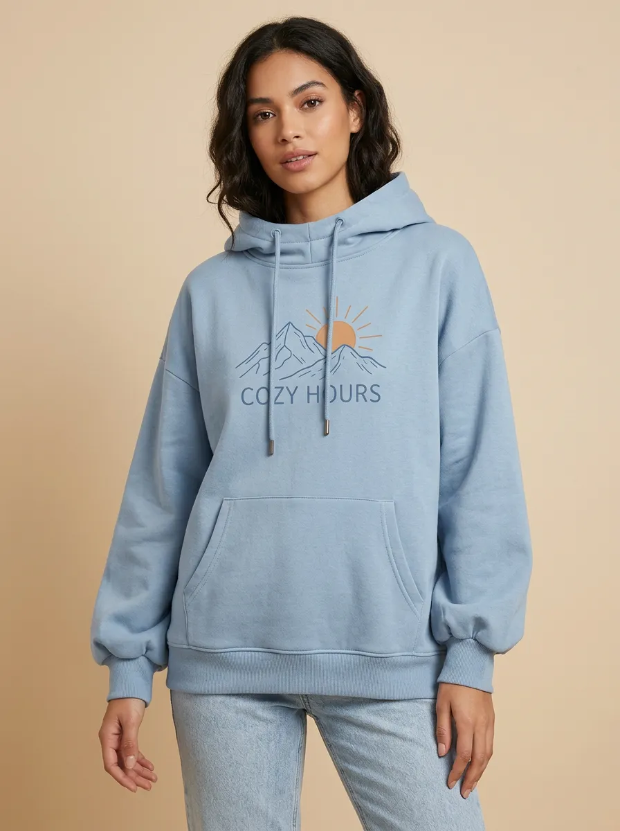 Nature Cozy Hours Mountain Sun Hoodie