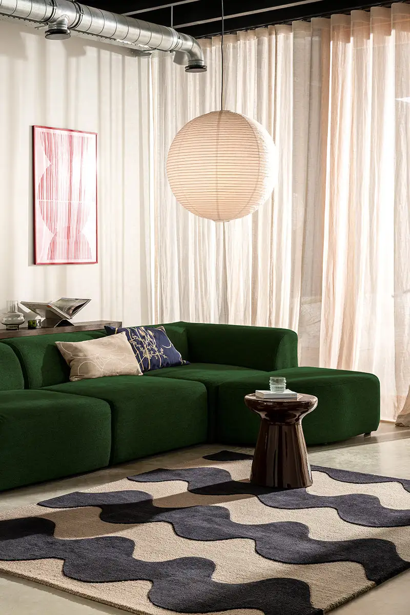 Wool Tufted Wave Area Rug