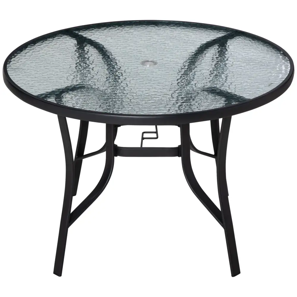Round Glass Garden Dining Table