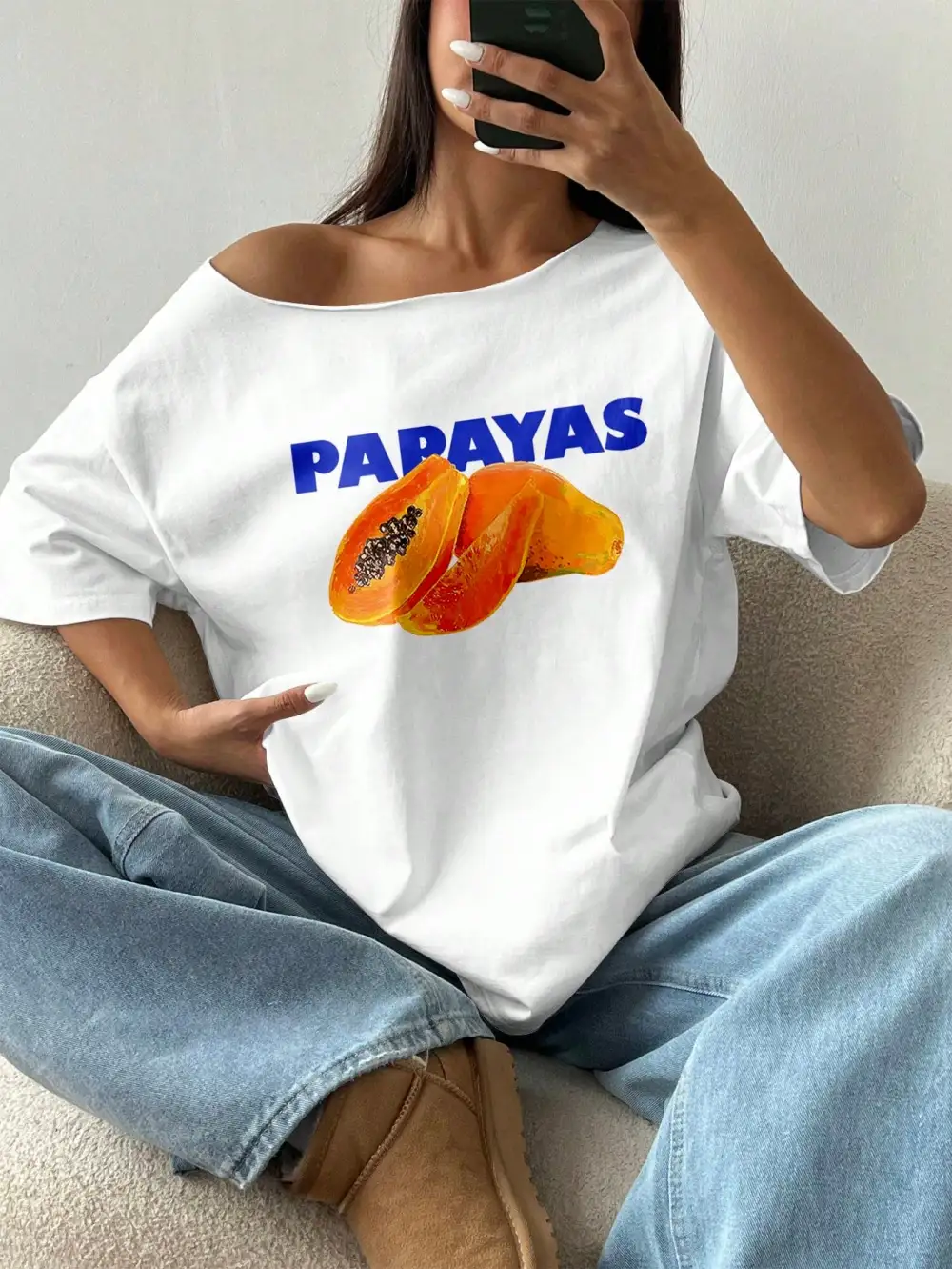 Women White Oversized Relaxed Fit T-Shirt