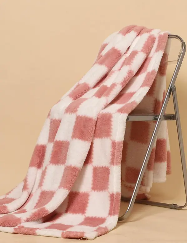 Soft Color Block Fleece Blanket