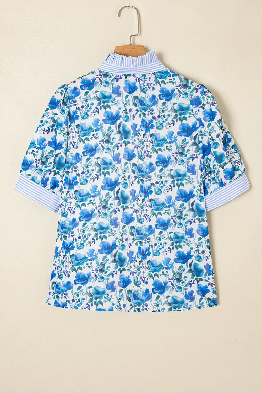 Striped Floral Patchwork Blouse