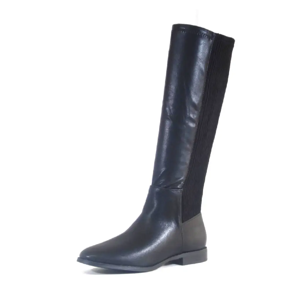 Stretch Back Pull On Knee High Boots