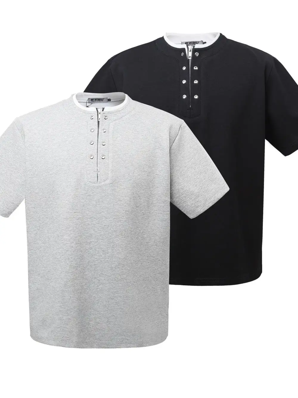 Relaxed Contrast Detail Short Sleeve Crew Neck Tee