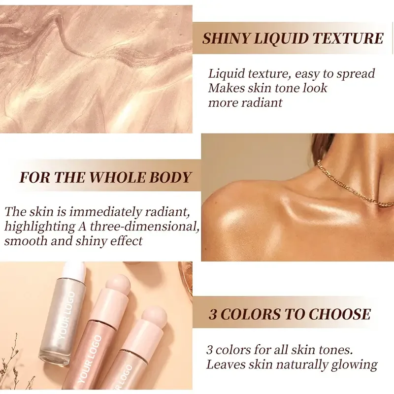 High Pigmented Multi-Color Shimmer Glitter Liquid Highlighter