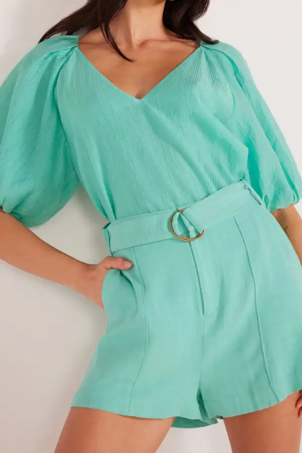 Puff Sleeve Relaxed Blouse