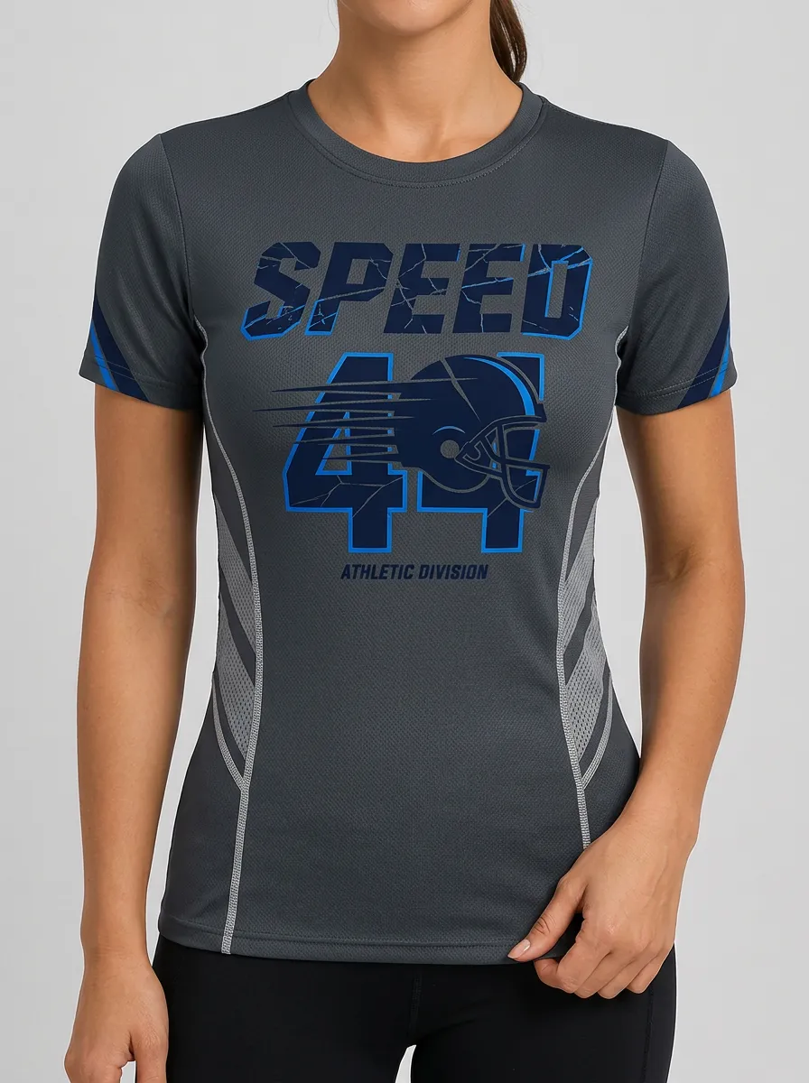 Women's American Football Speed 44 Printed athletic t-shirt