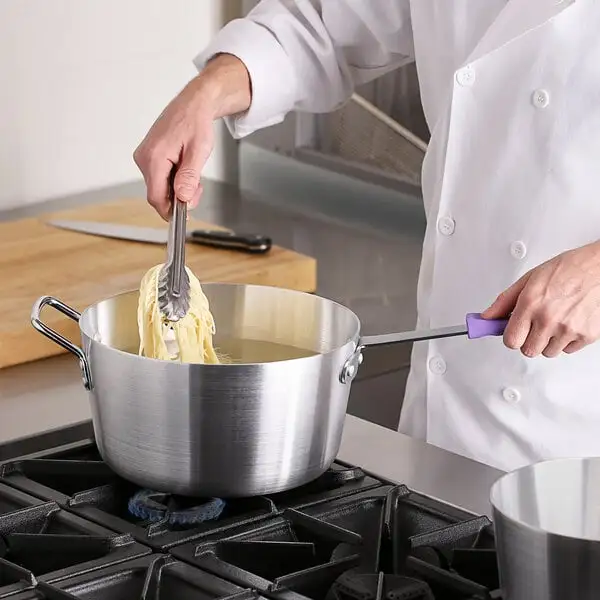 Standard Tapered Aluminum Sauce Pan with Allergen Free Silicone Handle
