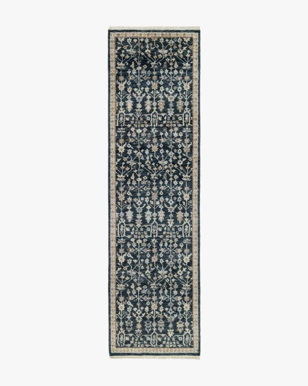 Layered Hand-Knotted Wool Area Rug