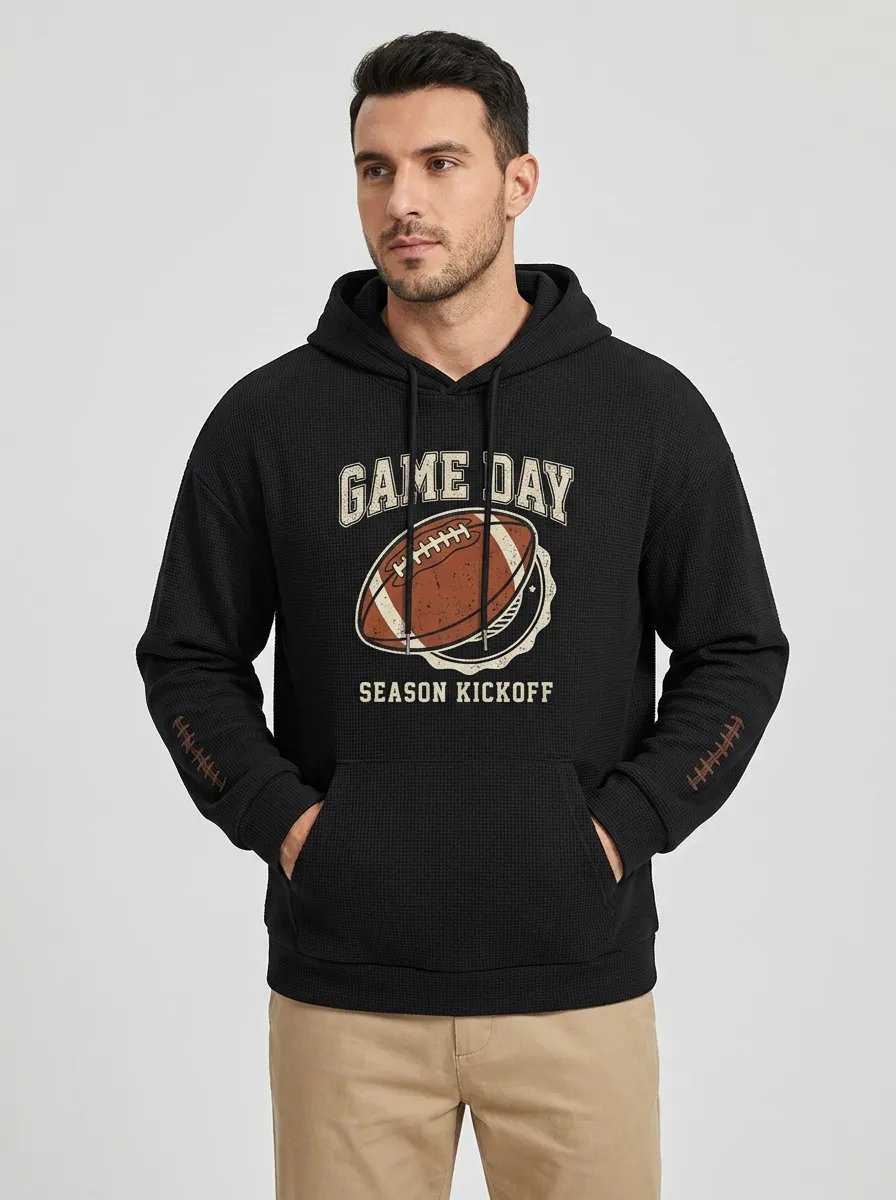 Football Graphic Casual Hoodie