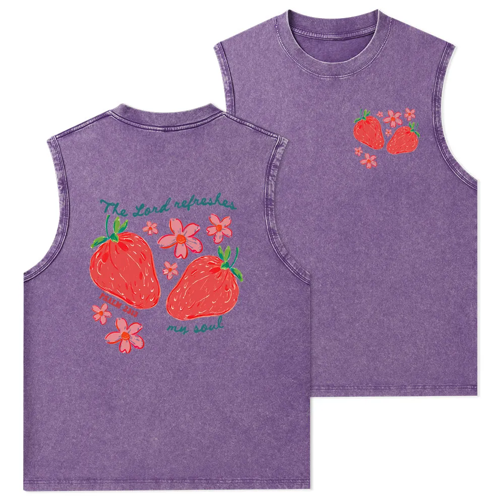The Lord Refreshes My Soul Christian Washed Tank Top