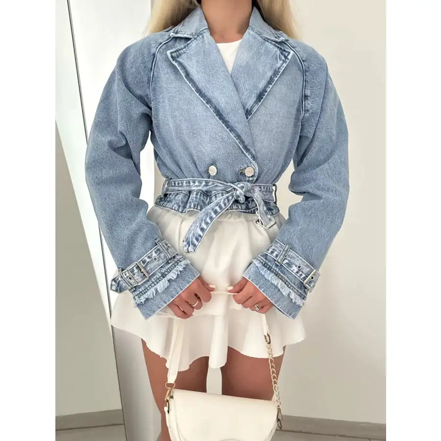 Long Sleeve Crop Denim Jacket