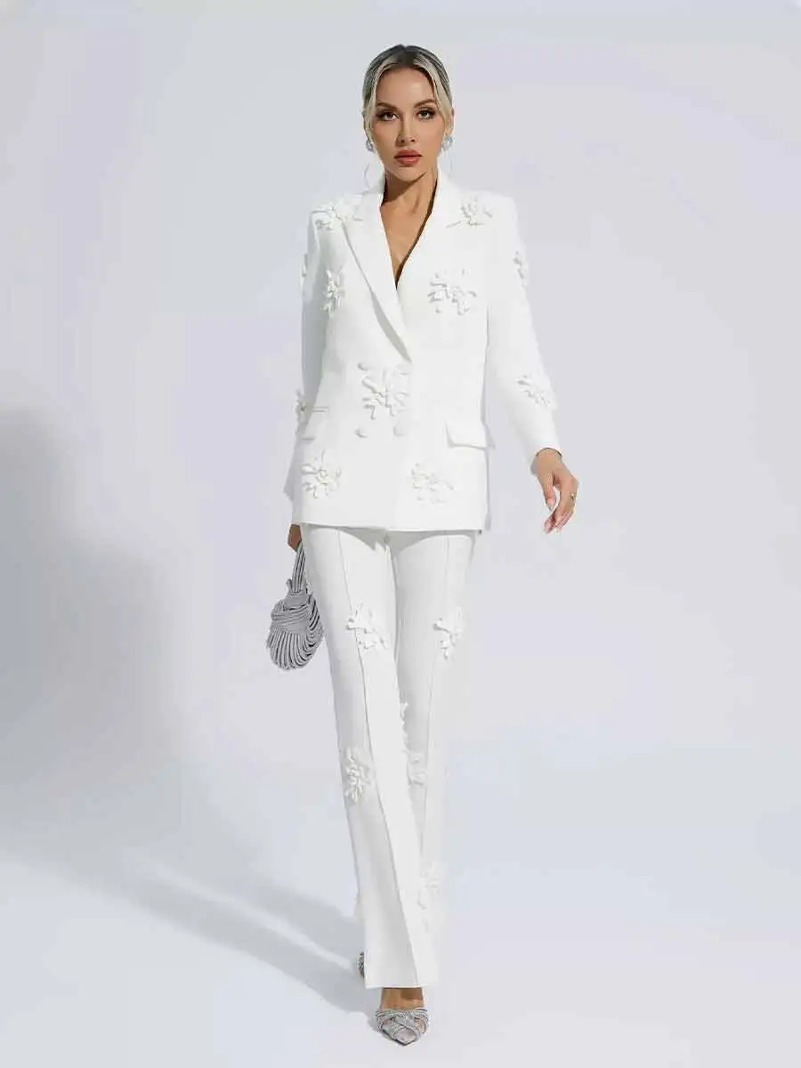 Heidi Jacquard Floral Suit Two Piece Set