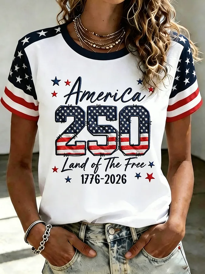 Women'S 250Th Anniversary Printed Casual T-Shirt