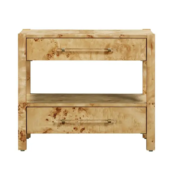 Storage Extendable Acacia Burl Burlwood Nightstand