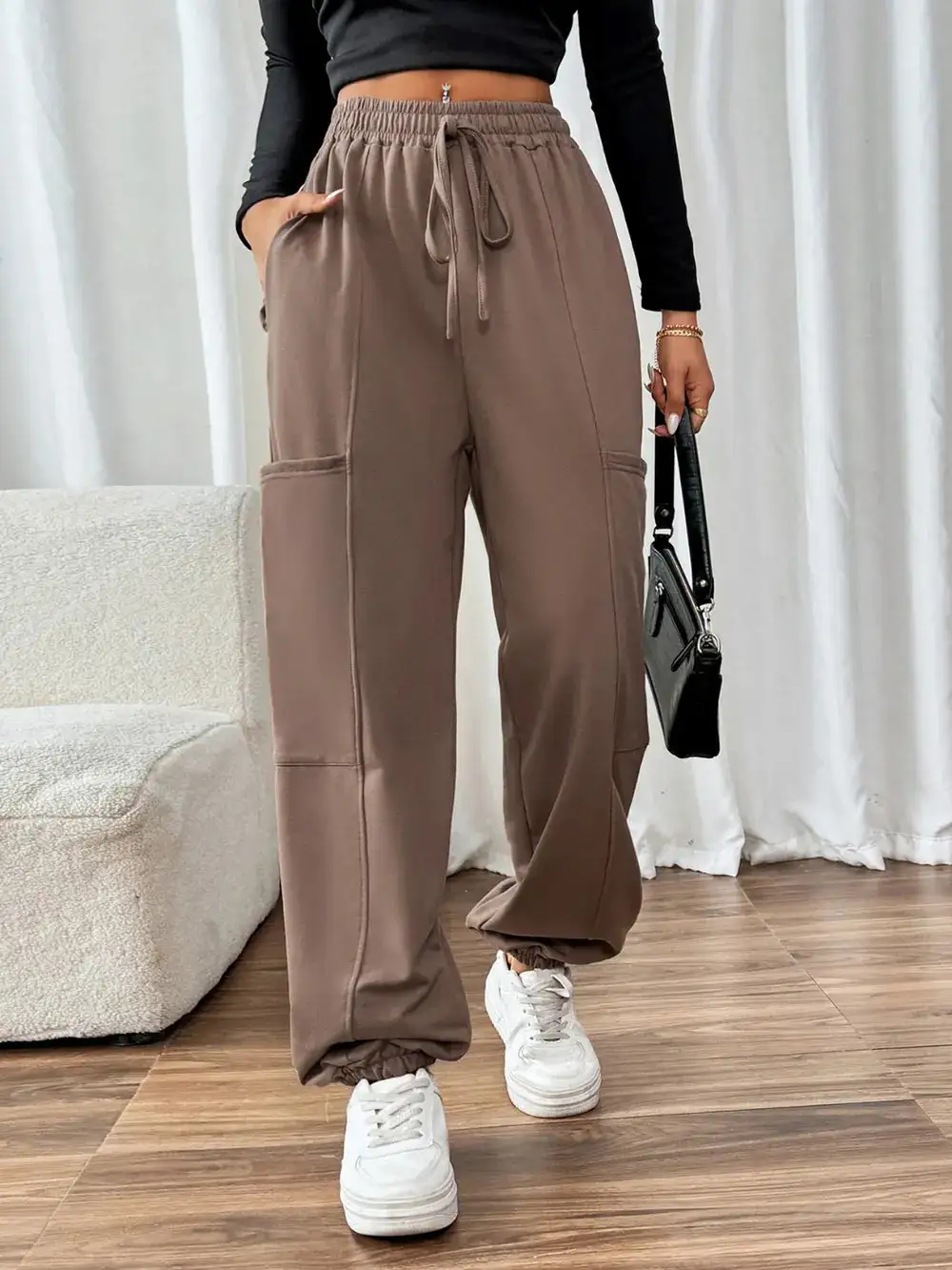 Relaxed Tie Waist Tie Detail Pants