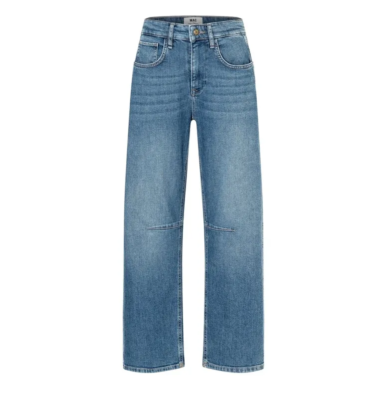 Cotton Denim Barrel Leg Jeans