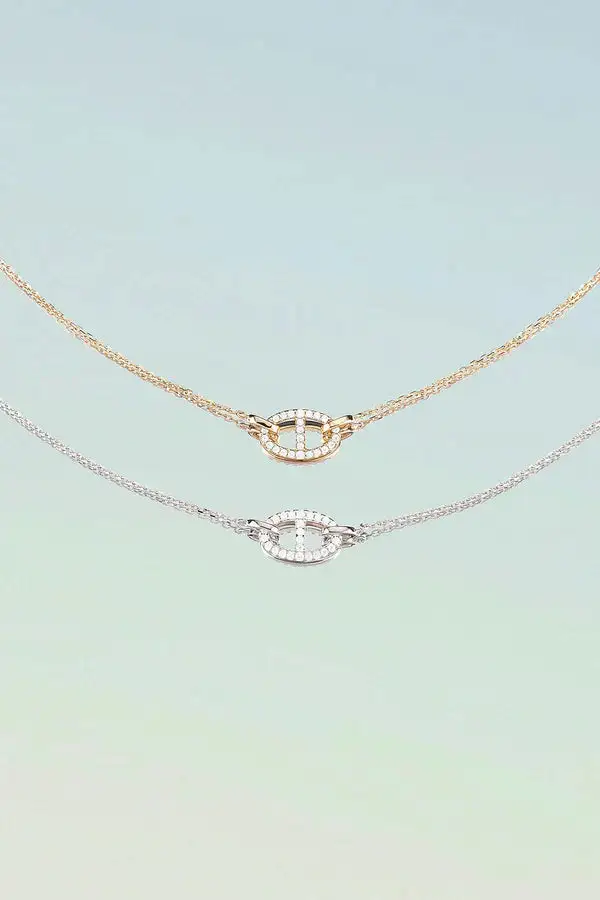 Slim Linked Pendant Necklace