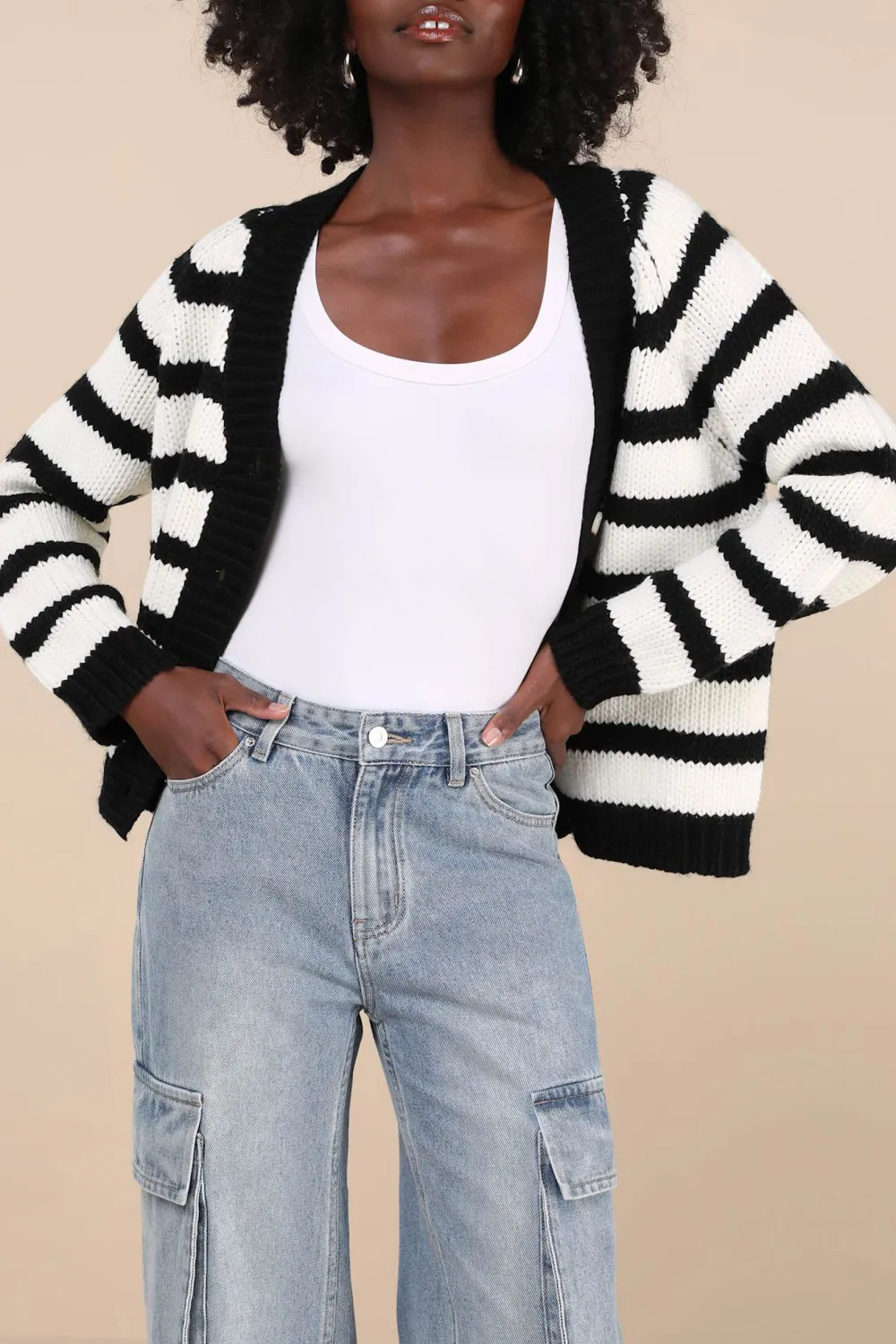 Bold Striped Knit Cardigan