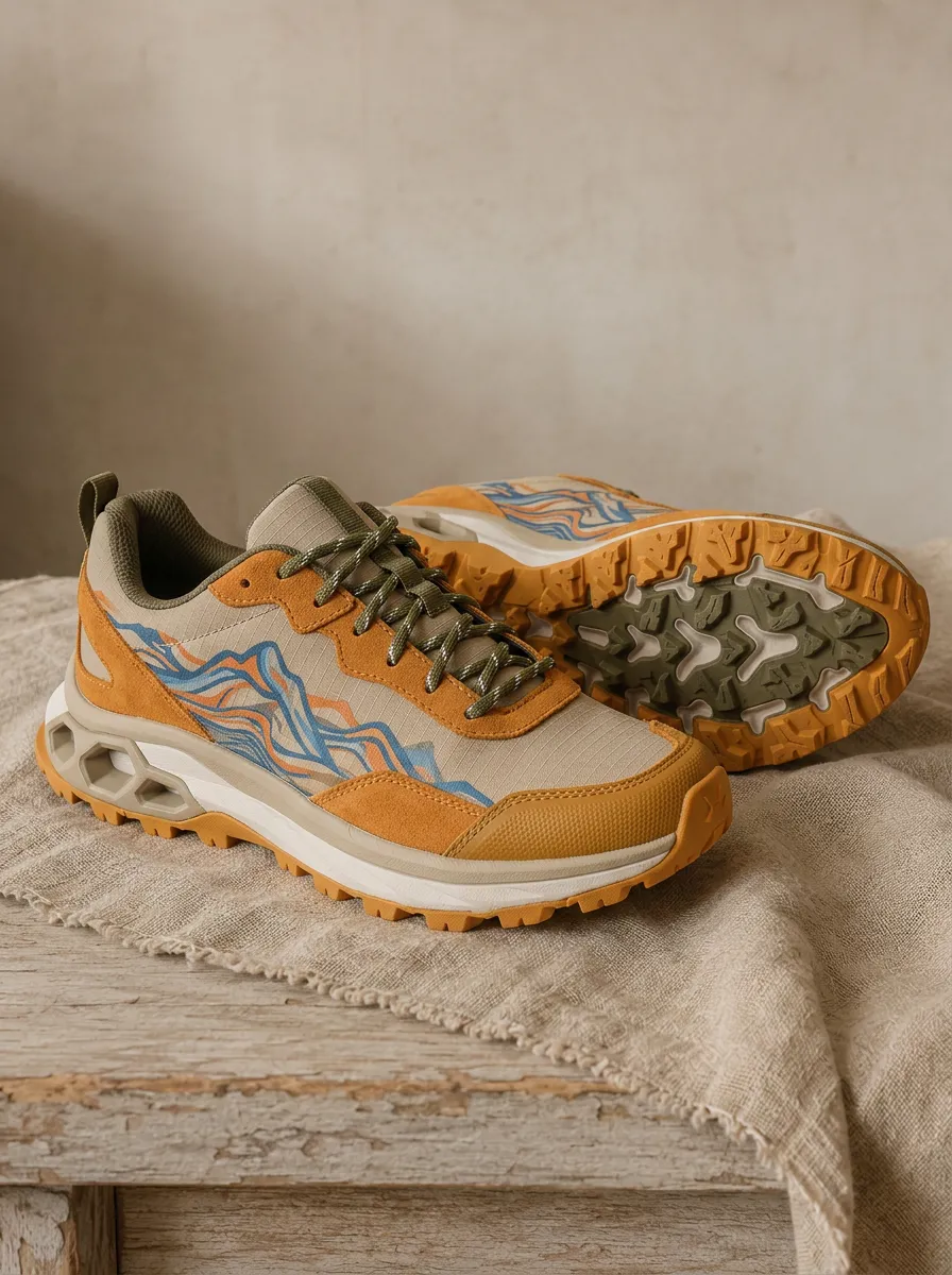 Women's Outdoor Hiking Mountain Landscape Printed Sneakers