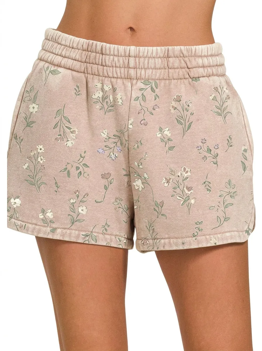 Women's Vintage Floral Botanical Printed Shorts
