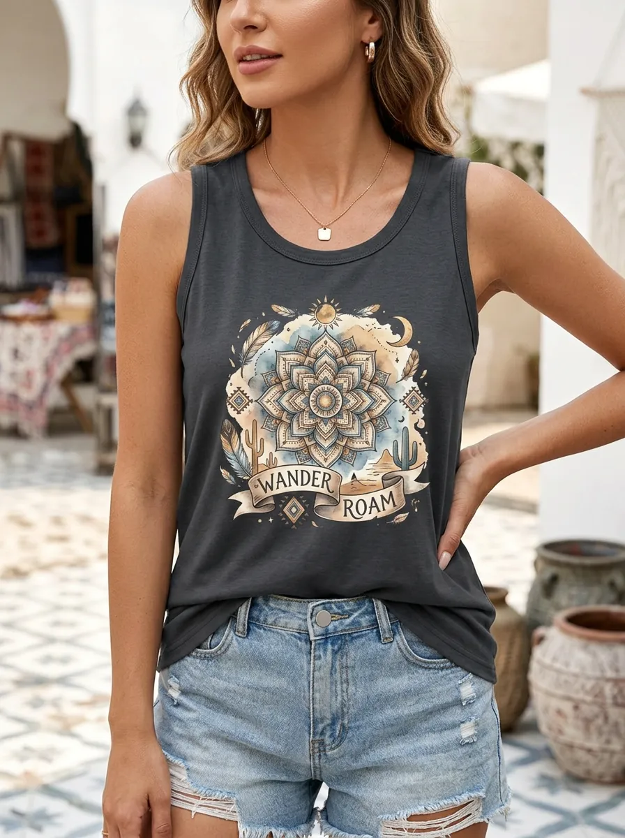 Boho Wander Roam Tank Top Everyday