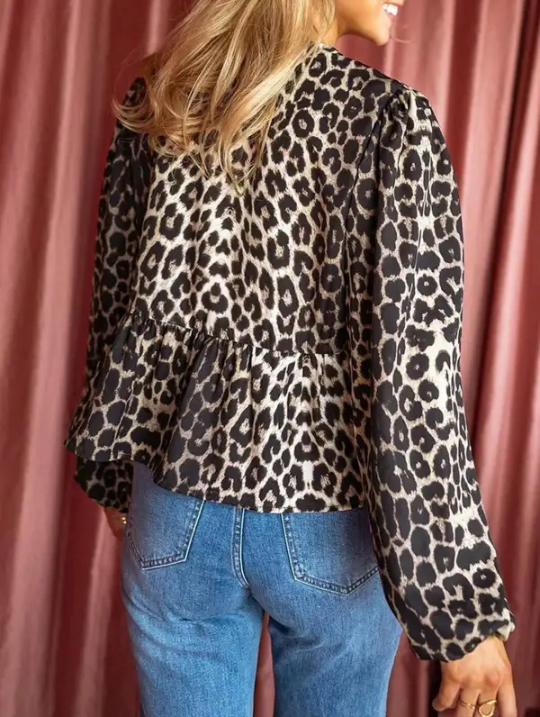 Leopard Print Loose Blouse