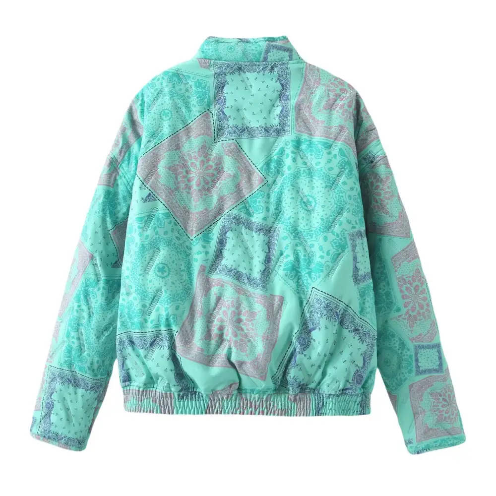 Refined Quilted Stand Collar Elastic Hem Bomber Jacket