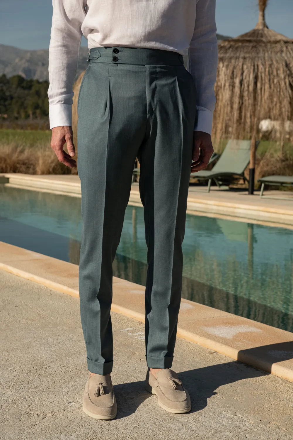 Water Green Trousers Men'S Fashion