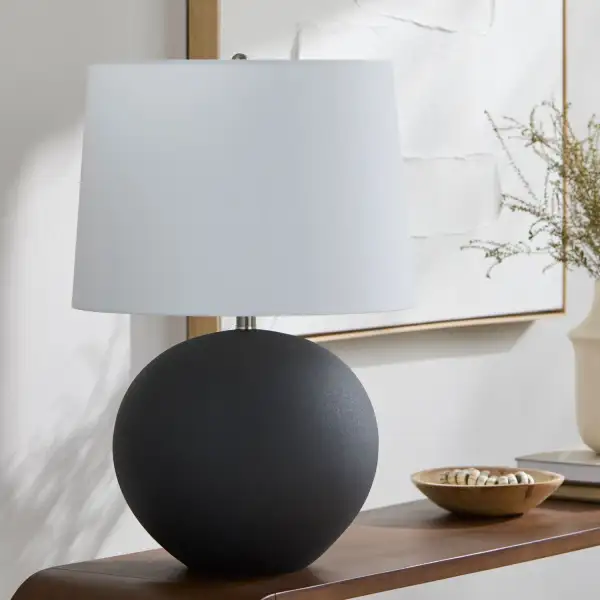 Glazed Ceramic Linen Table Lamp
