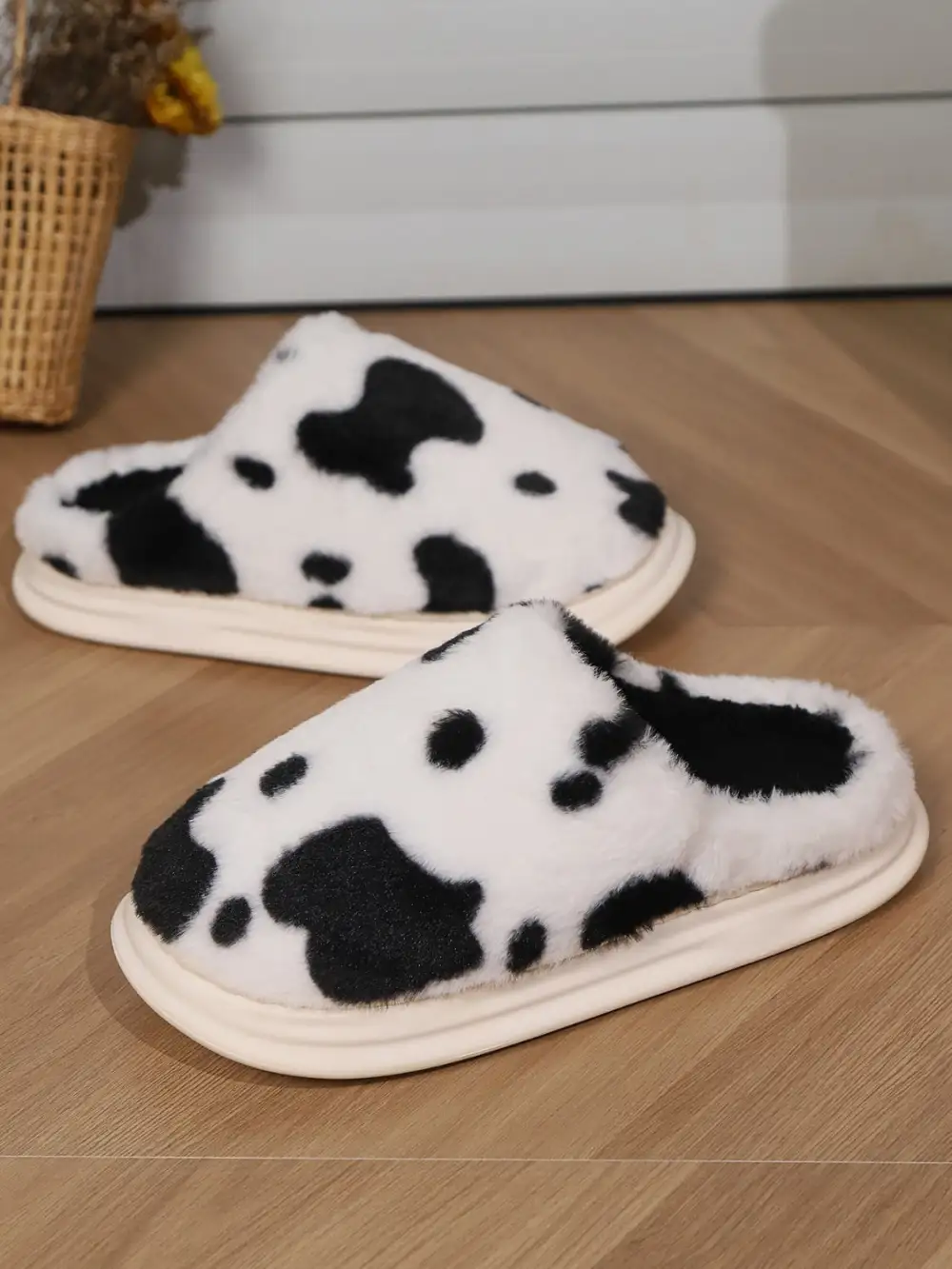 Print Faux Slippers