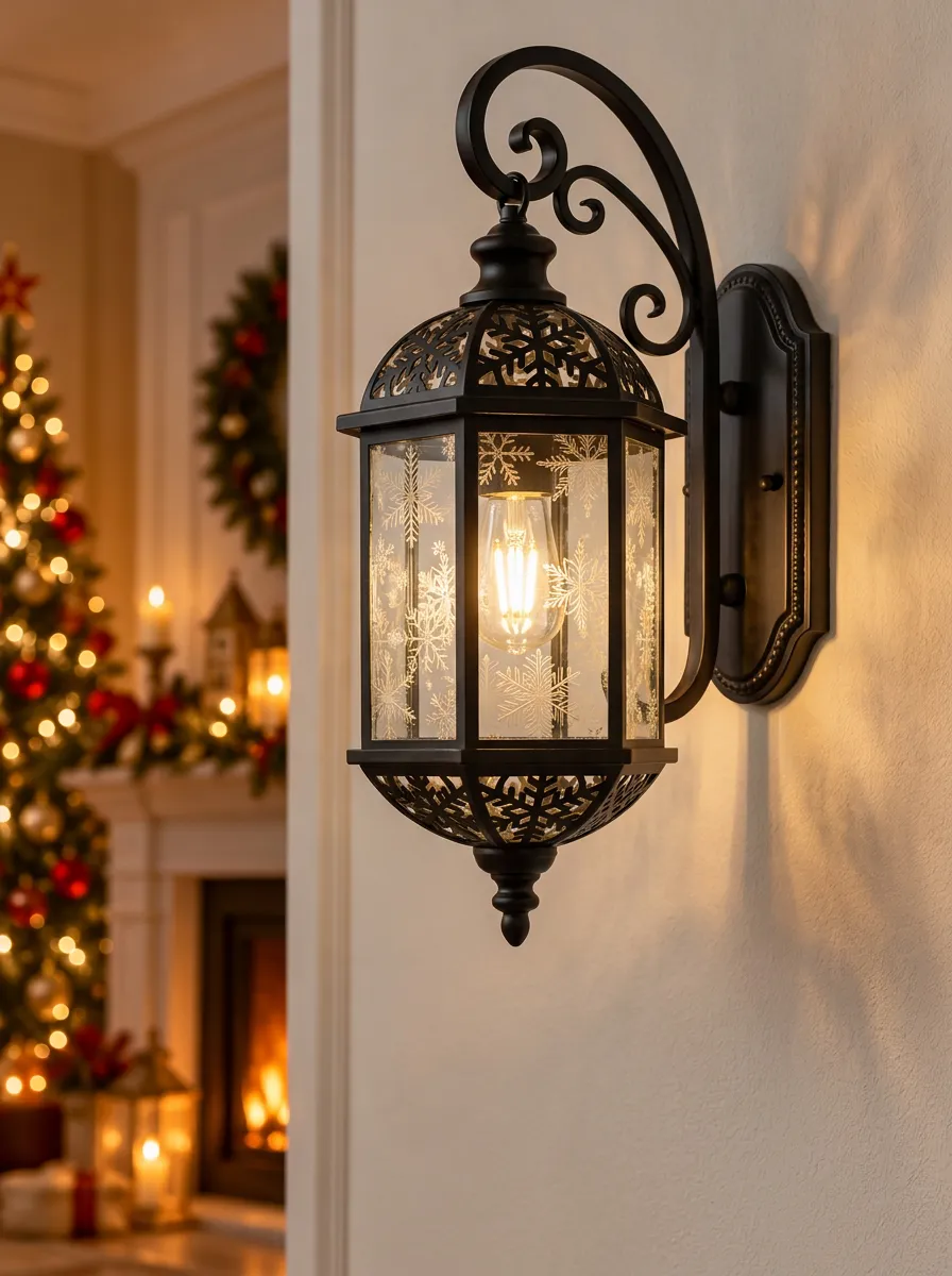 Snowflake Pattern Christmas Wall Light