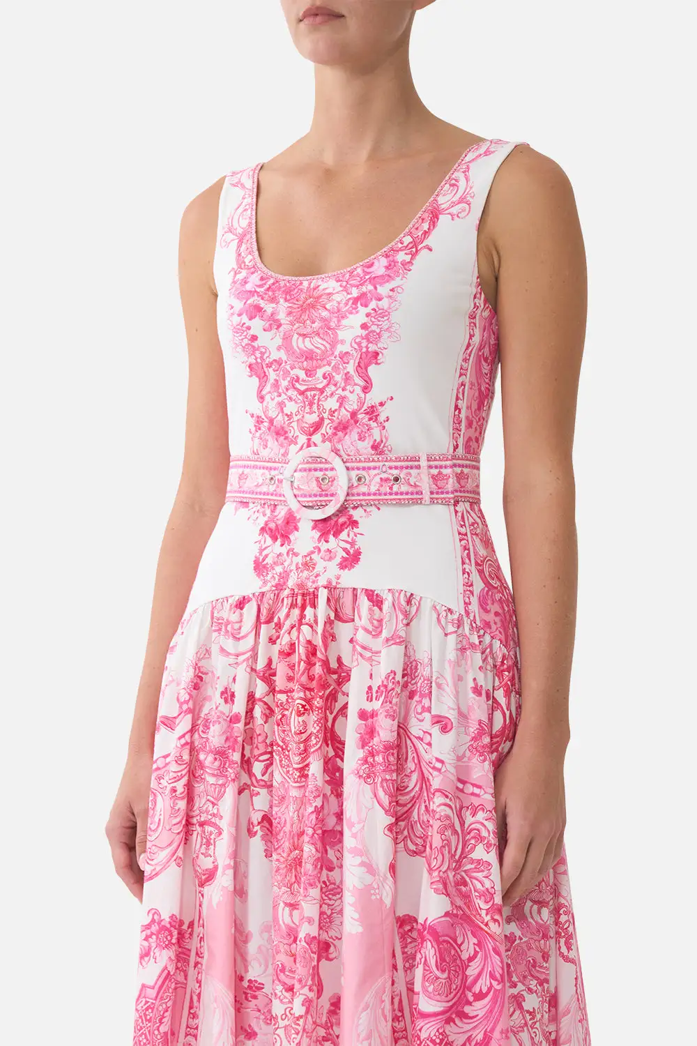 Jersey Tank Dress with Contrast Skirt