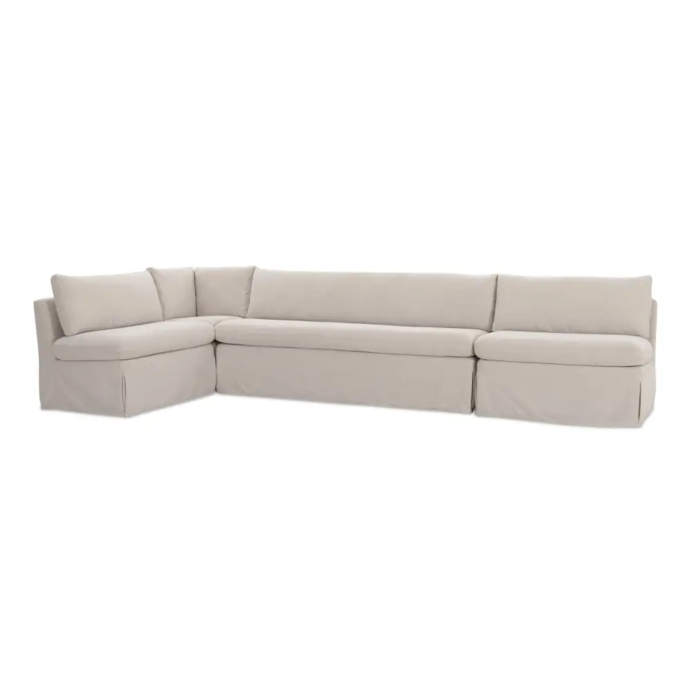 Contemporary L-Shaped Slipcovered Lounge Seating