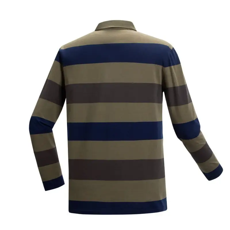 Men's Long-Sleeve Polo Shirt With Stripes