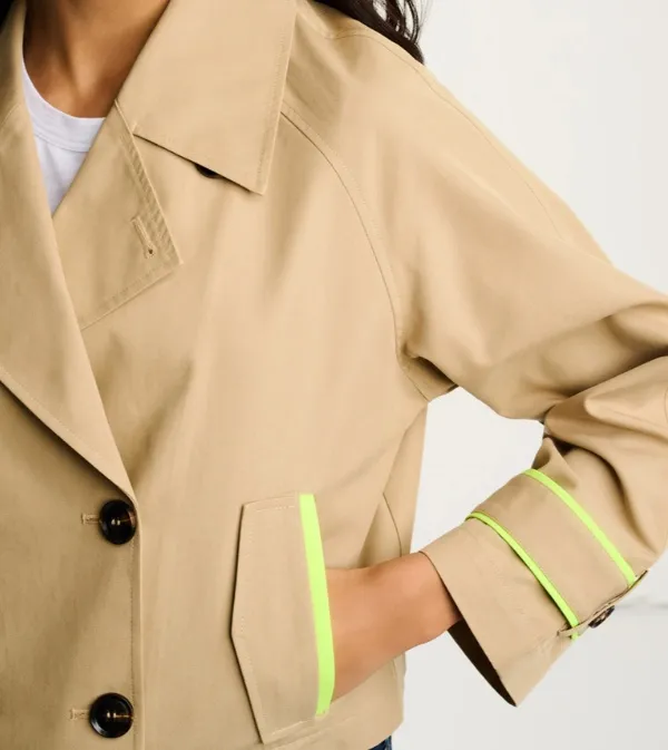 Neon Trim Cropped Trench