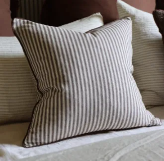 Striped Piped-Edge Decorative Cushion