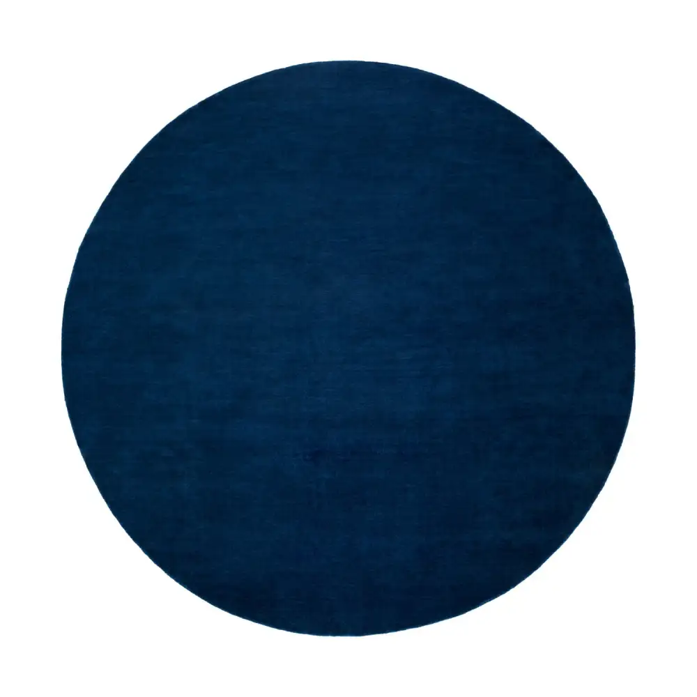 Hand-Loomed Wool Fringe Round Carpet