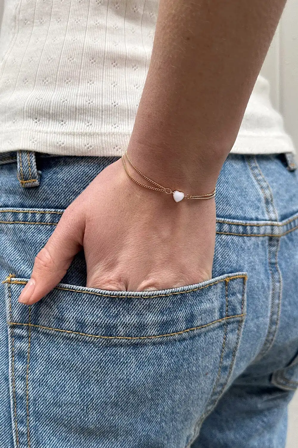 Layered Heart Charm Bracelet