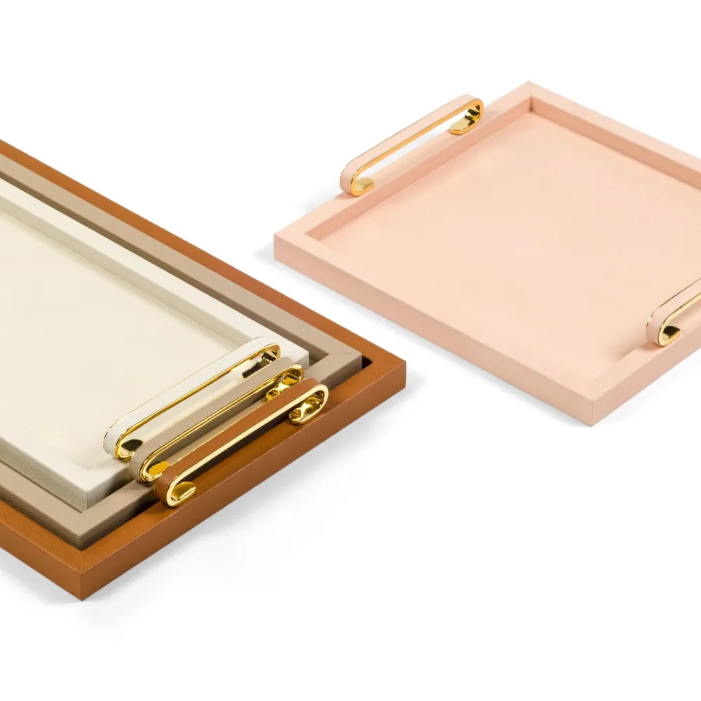 Leather Covered Wooden Tray