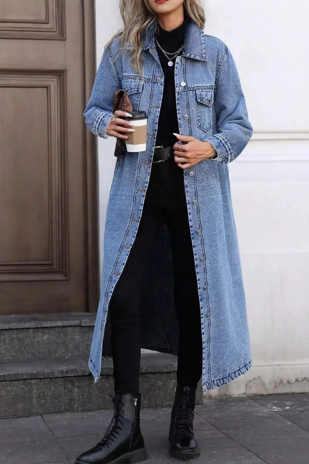 Longline Button-down Jacket