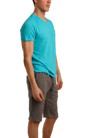 Button Down V-Neck Cotton T-Shirt