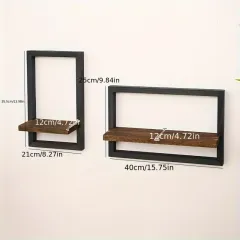 2 Pcs Modern Wall Shelf Set