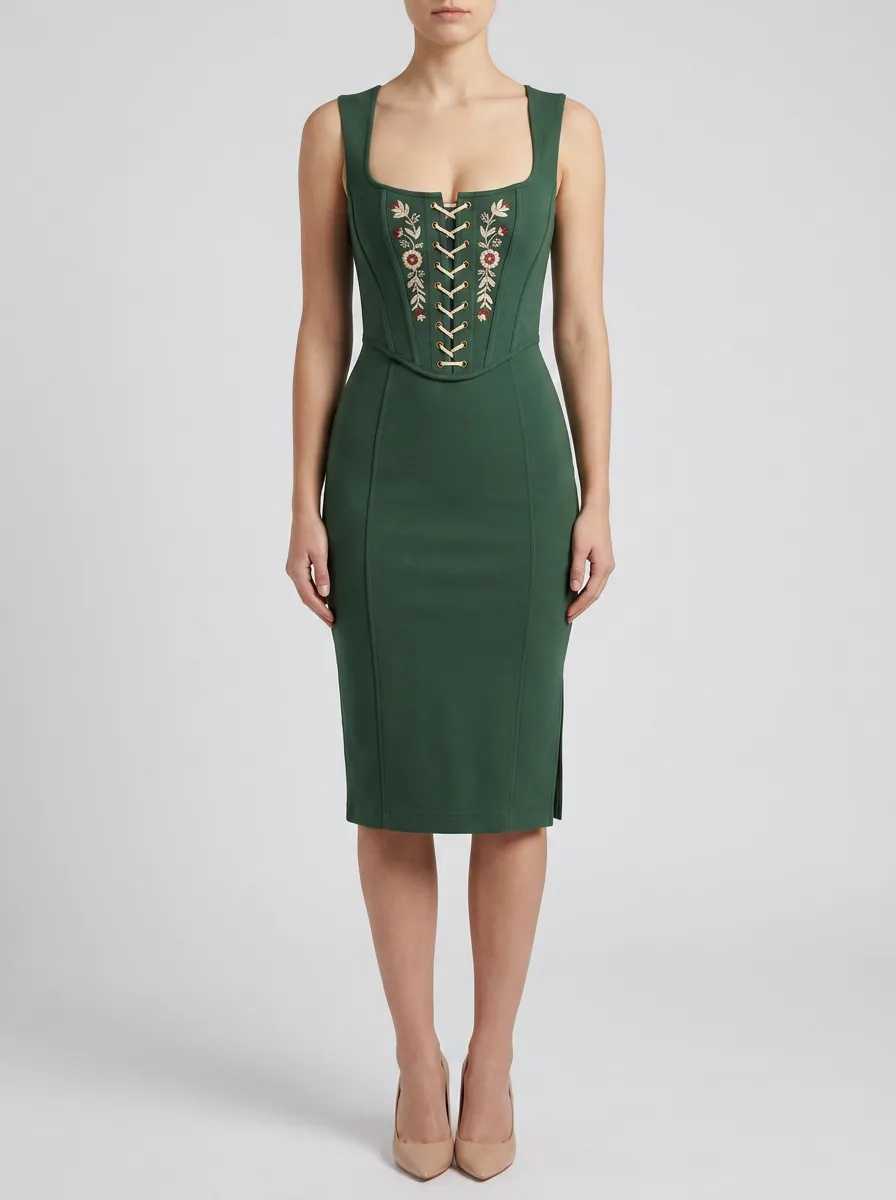 Women's Floral Printed Heritage Bodycon Dress