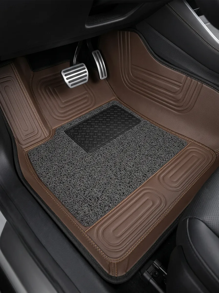 Leather-Texture Textured Car Floor Mats