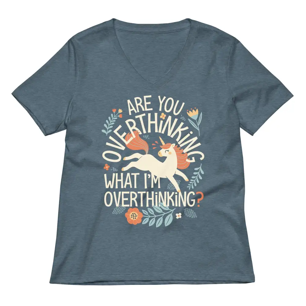 Overthinking Print V Neck Tee